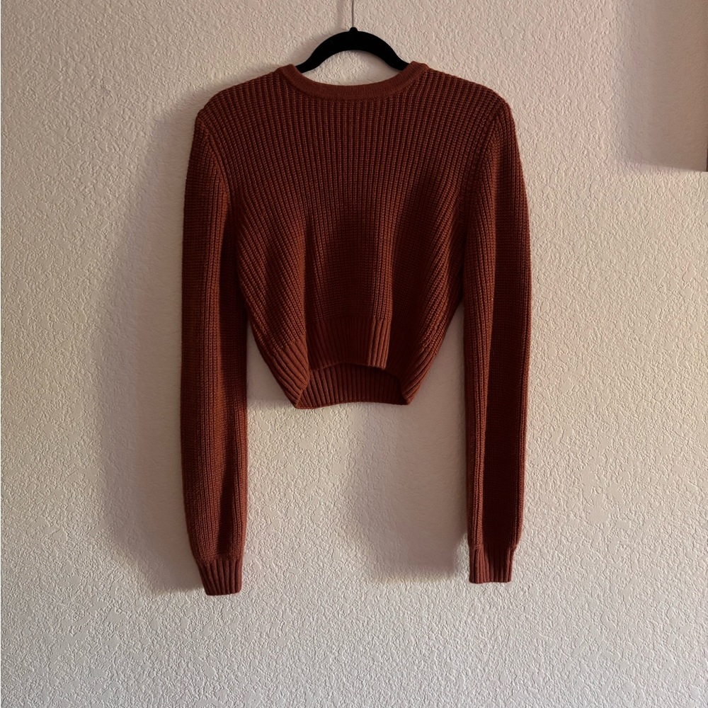 Lulu's Brown Crew Neck Sweater Timeless Knit Style